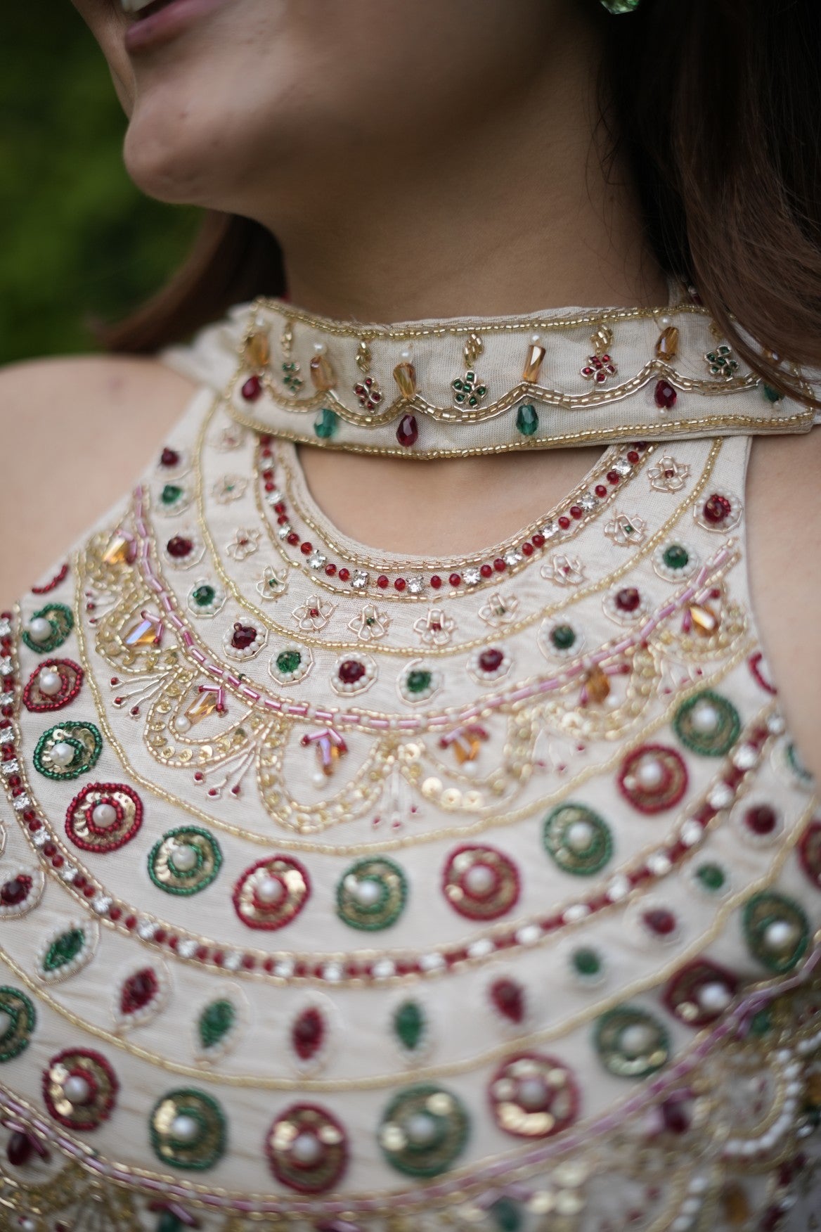 Ivory Embellished Lehenga Set