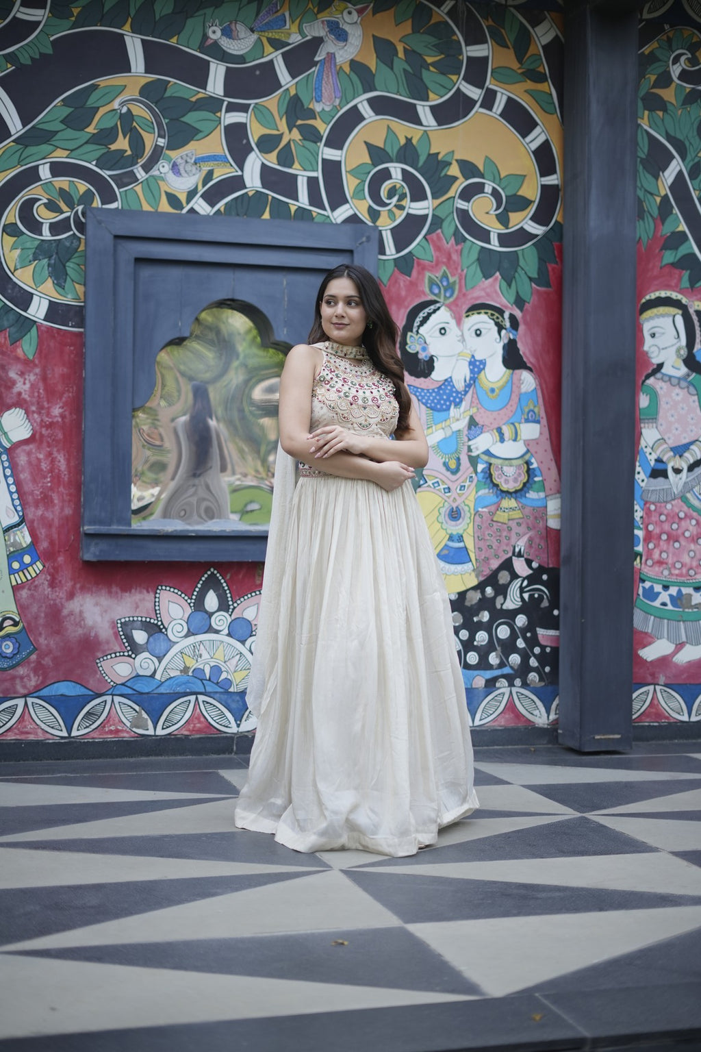 Ivory Embellished Lehenga Set
