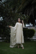 Champagne Floral Embroidered Suit Set