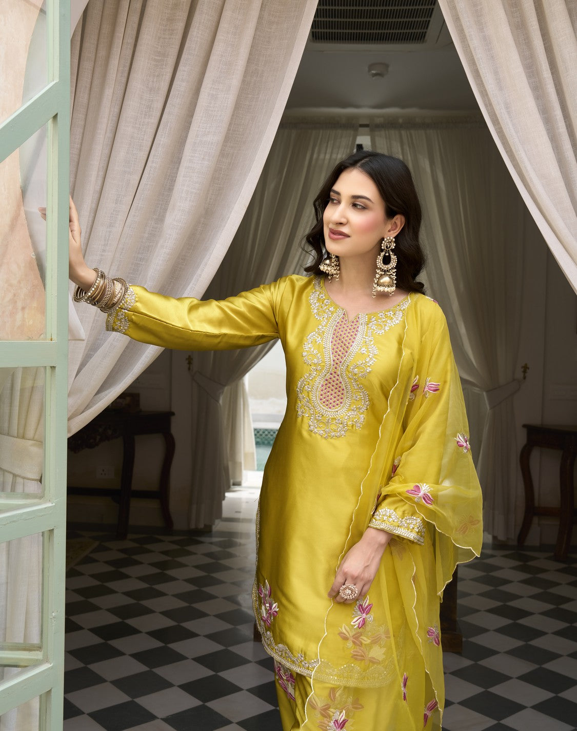 SUNLIT BLOOM EMBROIDERED KURTA SET