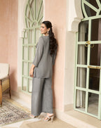 Grey luxe Peplum Set