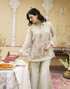 Ivory Embroidered Bootcut Set