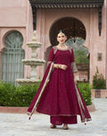 Maroon Embellished Anarkali set