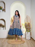 INDIGO BREEZE FLAIRED DRESS
