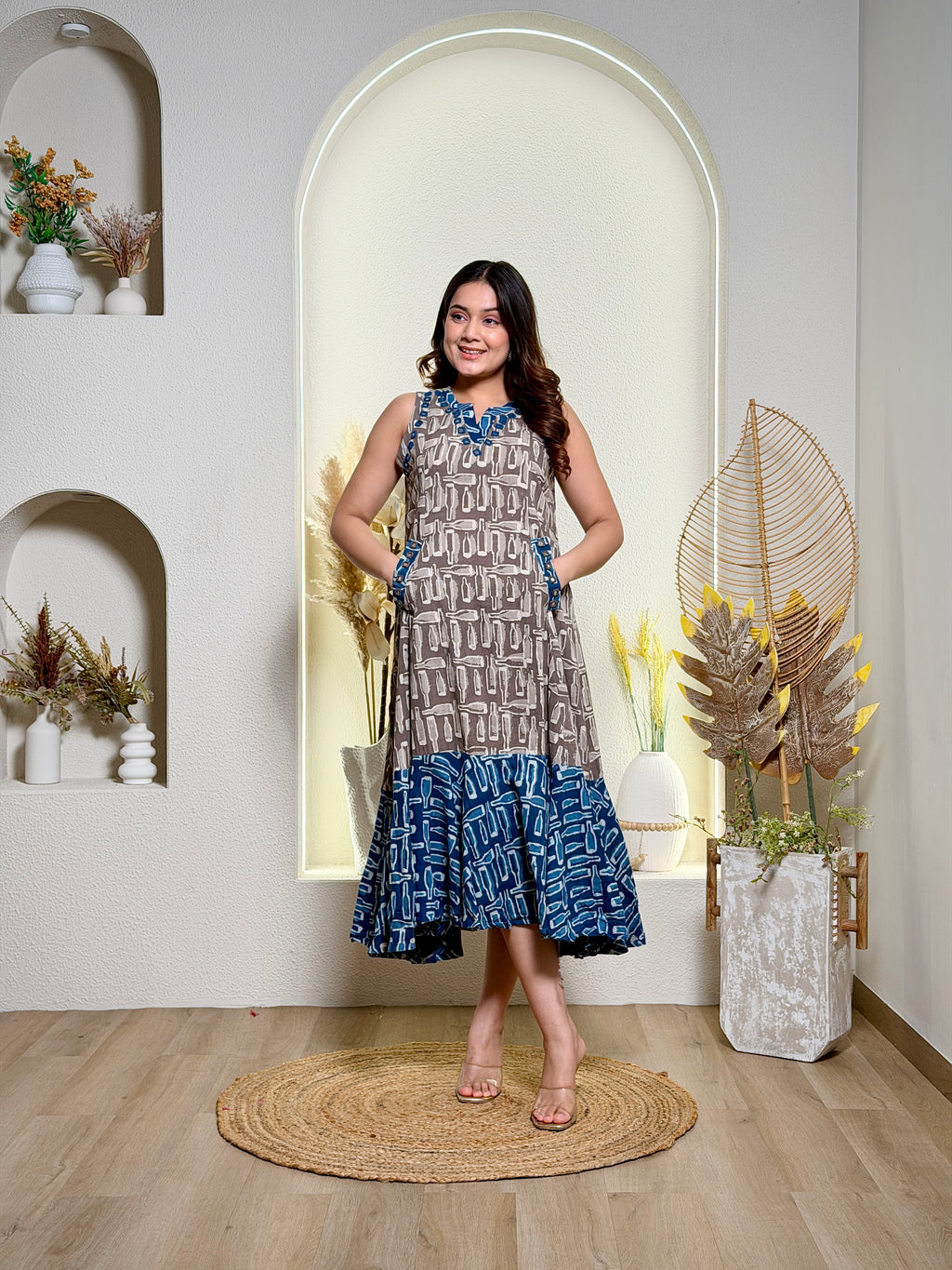 INDIGO BREEZE FLAIRED DRESS