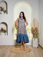 INDIGO BREEZE FLAIRED DRESS