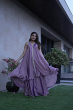 Lavender Luxe flared Kurta  Set
