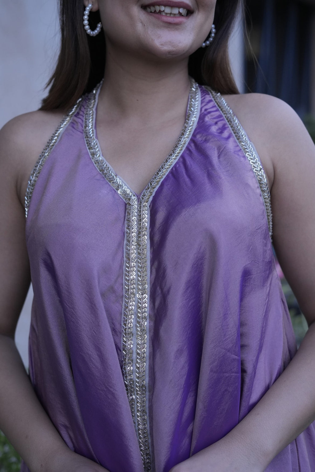 Lavender Luxe flared Kurta  Set