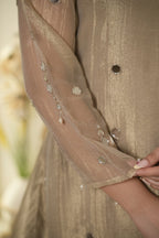 Champagne Organza Mirror Work Co-Ord Set