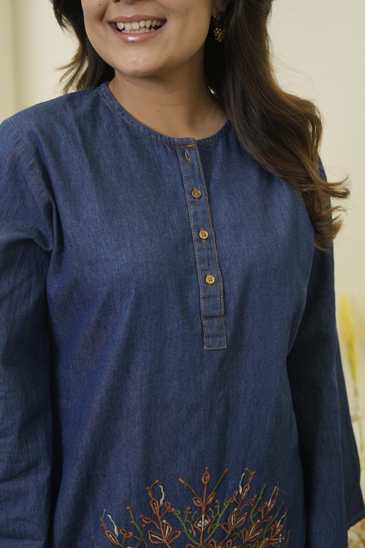 Indigo Mandala Fusion Embroidered farsi set