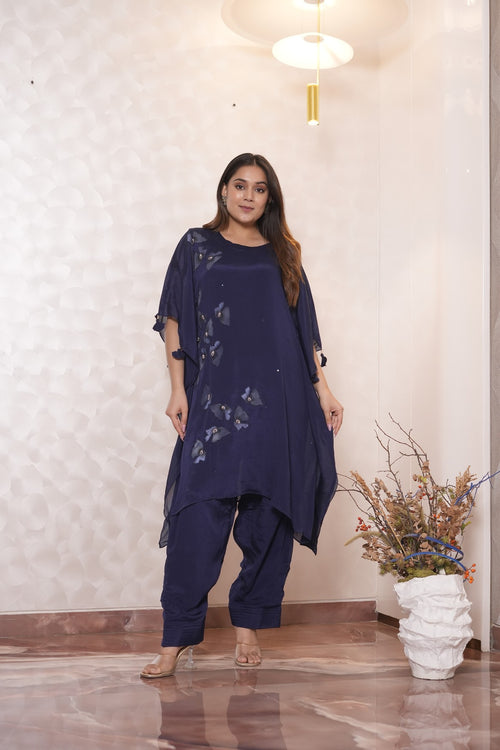 FLORAL APPLIQUE FARSHI KAFTAN SET