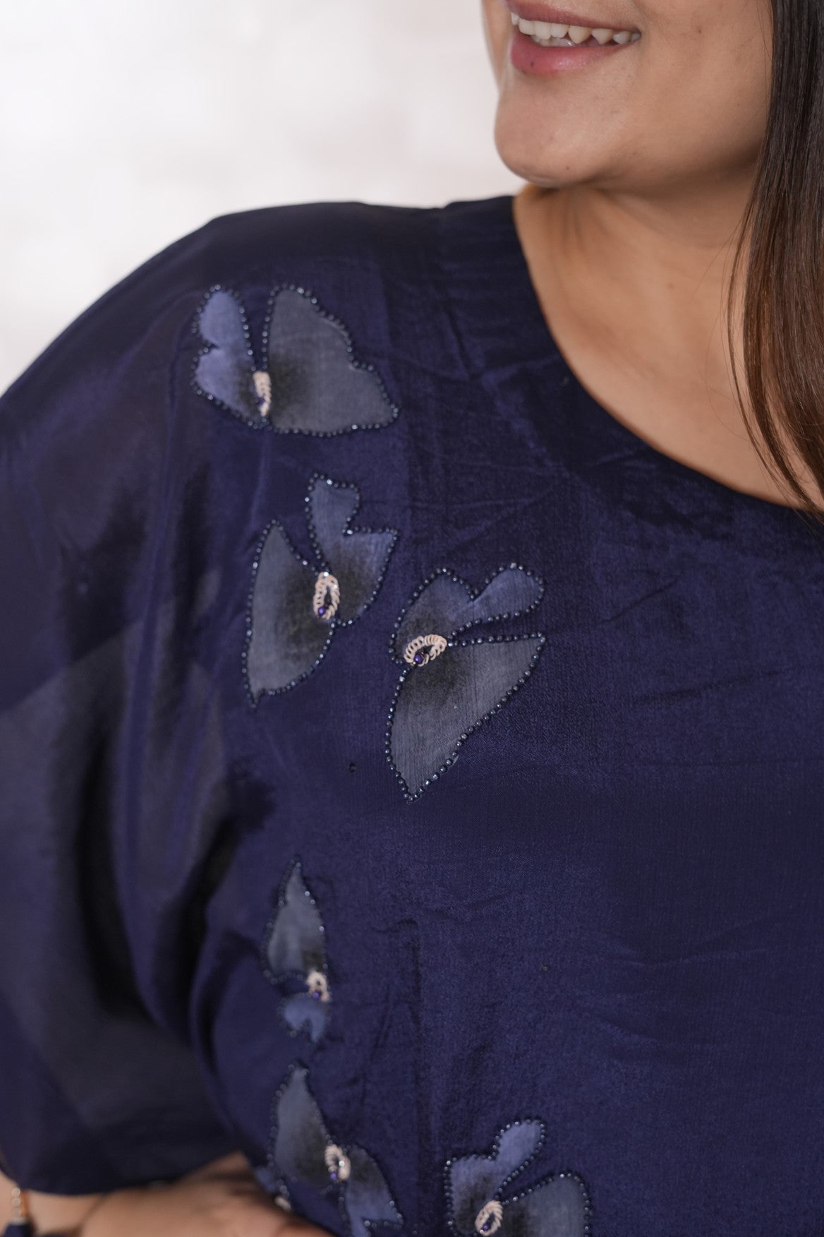 FLORAL APPLIQUE FARSHI KAFTAN SET