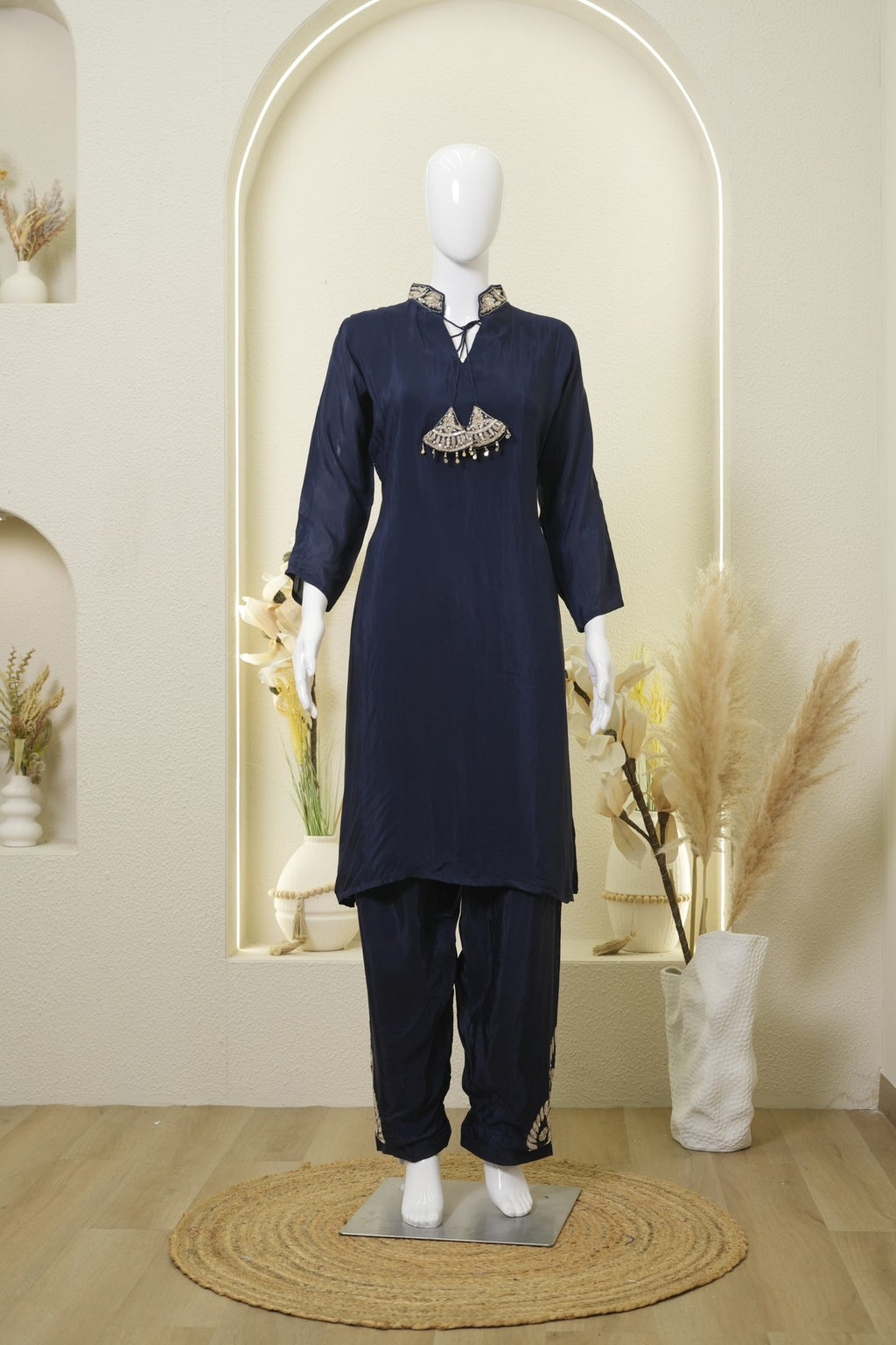 Sequin Embellished Kurta and Trouser Set