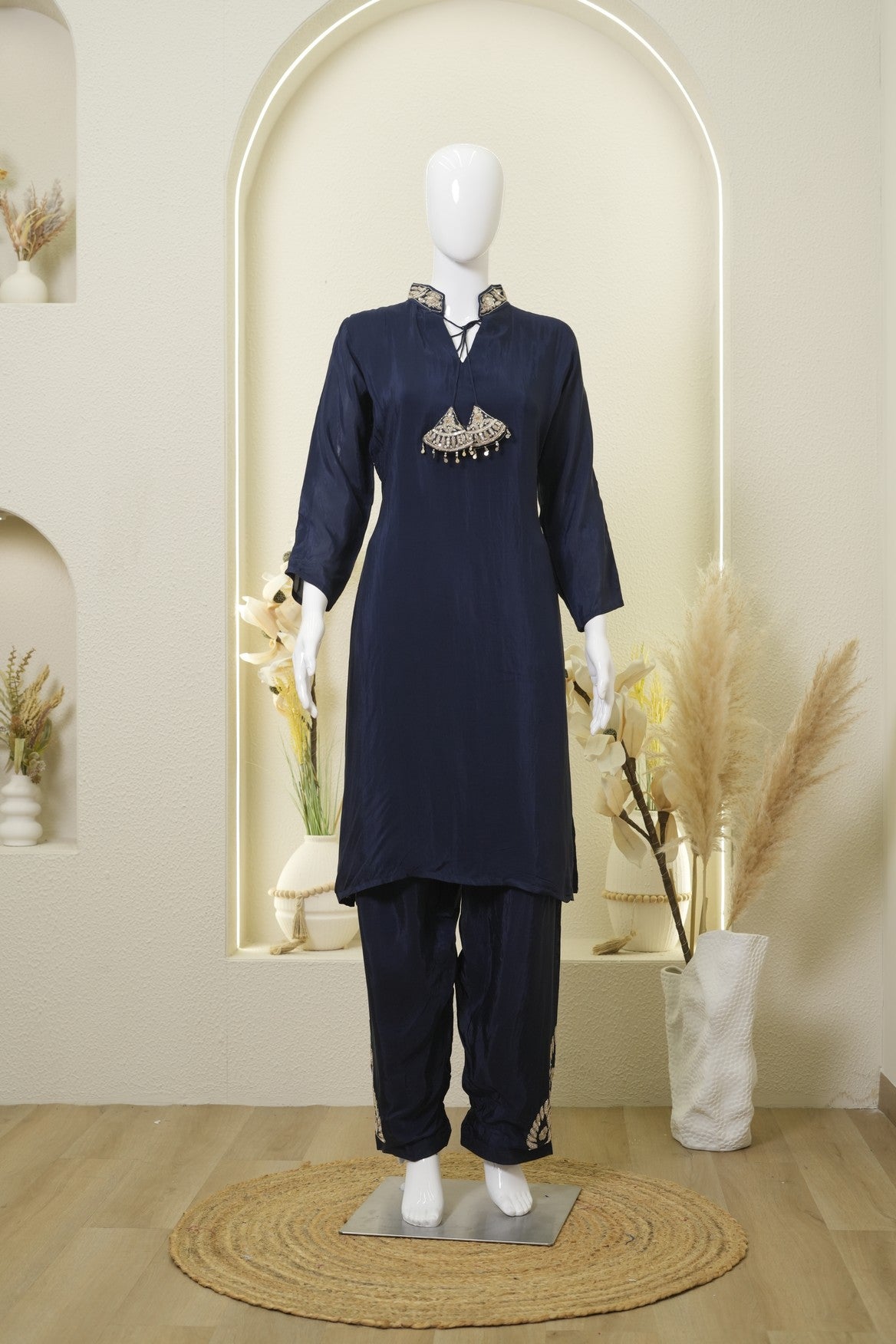 Sequin Embellished Kurta and Trouser Set