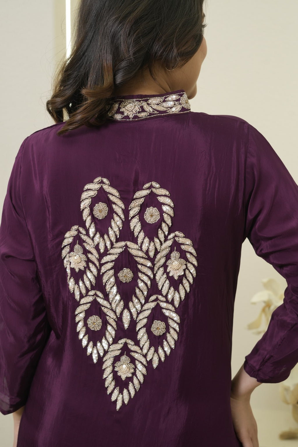 Sequin Embellished Kurta and Trouser Set