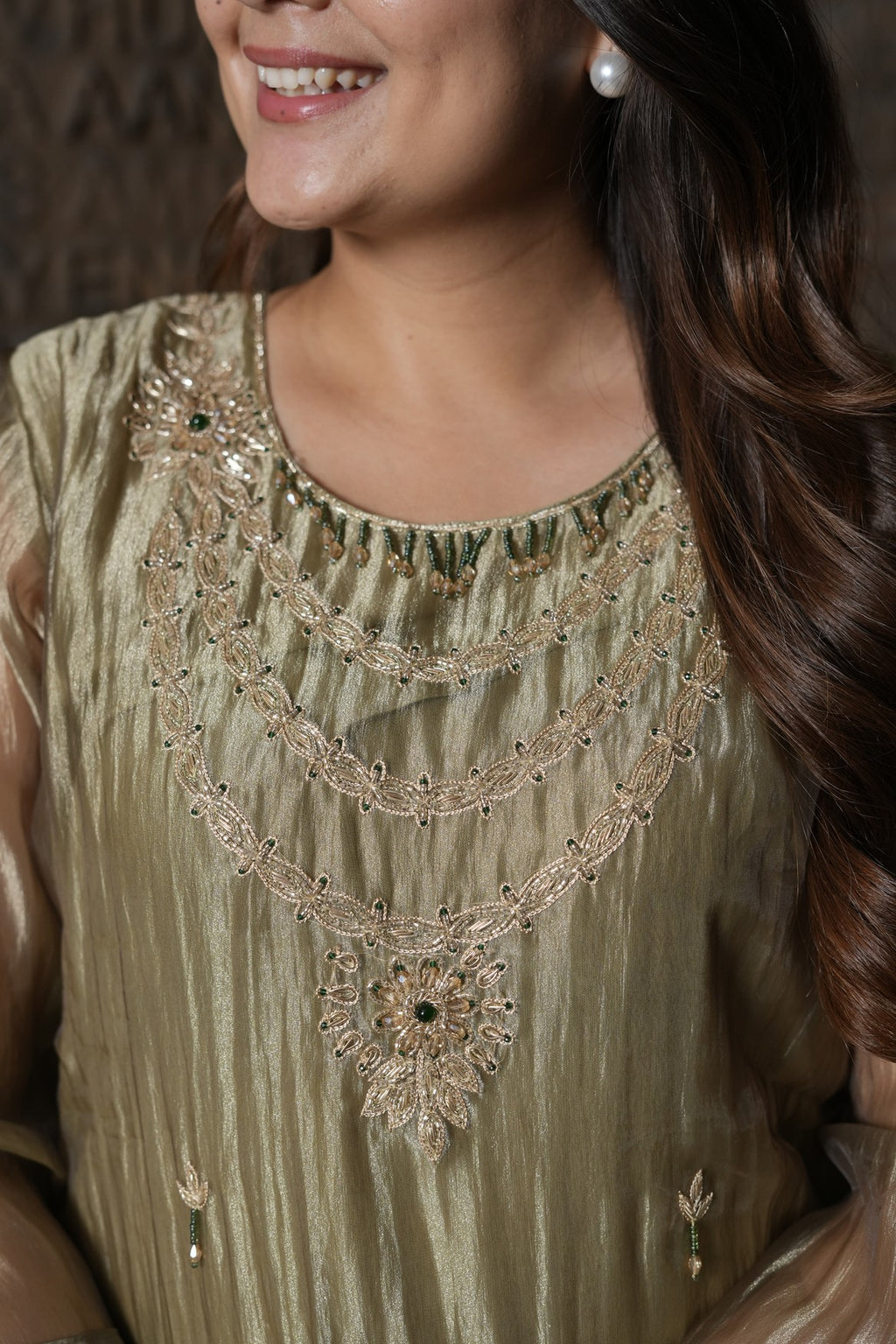 Olive Riwaayat Embroidered Ensemble