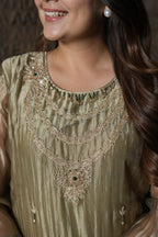 Olive Riwaayat Embroidered Ensemble