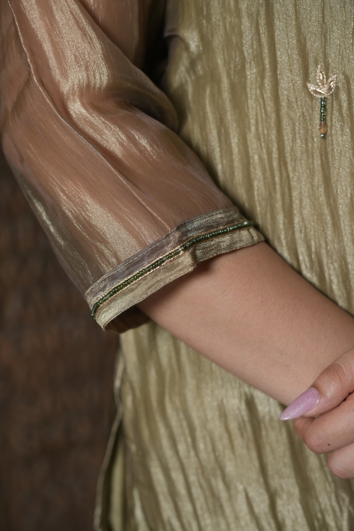 Olive Riwaayat Embroidered Ensemble