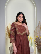 Mocha Grace Anarkali Set