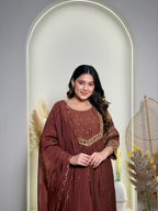 Mocha Grace Anarkali Set
