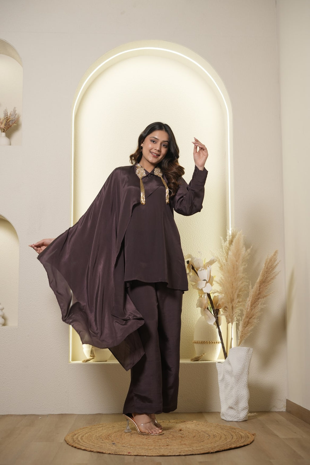 Luxe Crepe Draped Co-ord Set