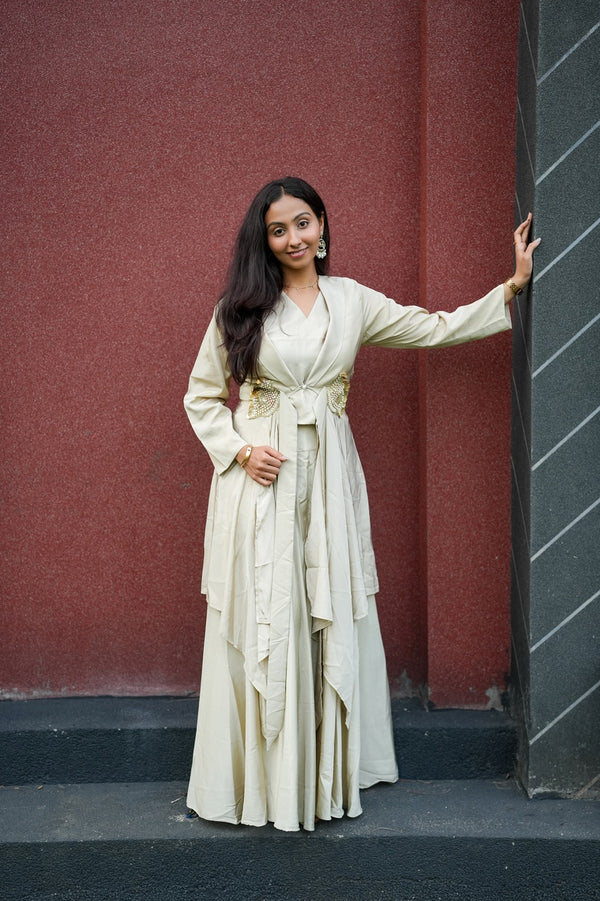 Vinaya Cape Overlay Palazzo Set