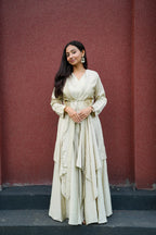 Vinaya Cape Overlay Palazzo Set