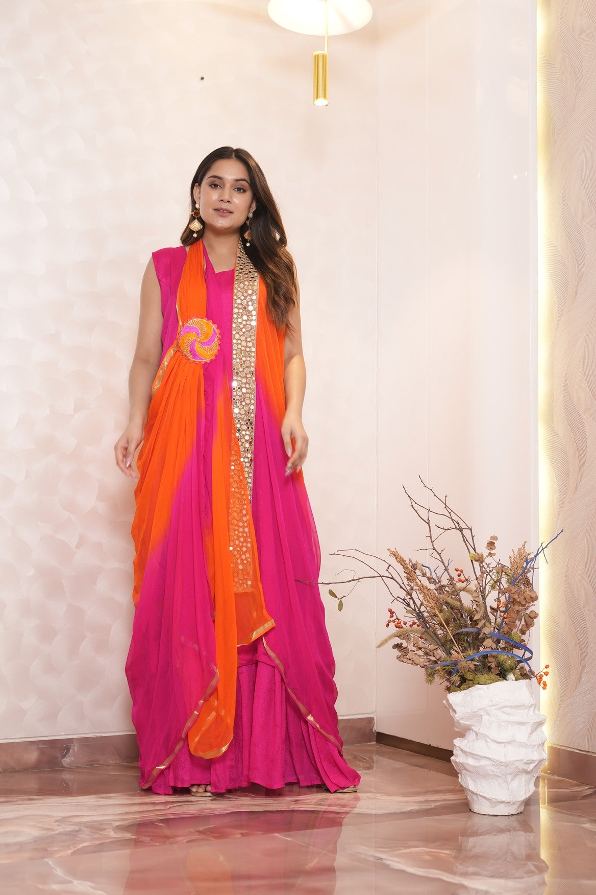 Gulabi Dastaan Mirror-Work Set