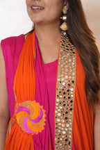 Gulabi Dastaan Mirror-Work Set