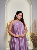 Lilac Satin Drape Co-Ord Set