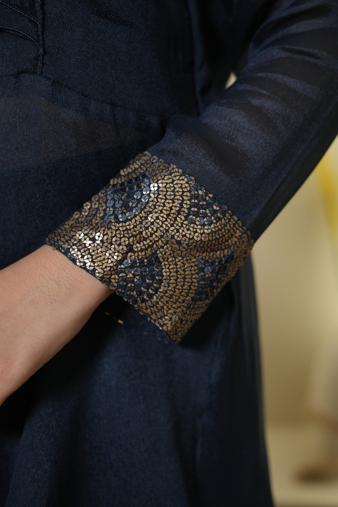 Navy Ruffle Peplum Co-Ord Set