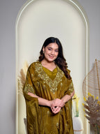 Olive Luxe Kaftan Sharara Set