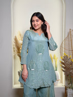 Flora Stitch Palazzo Set