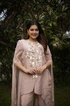 Floral Embellished Cape Co-ord Set