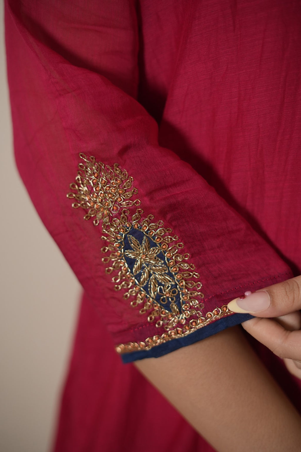 Ruby Pink Embroidered Kurta Set