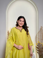 Noor Lime Embroidered Set