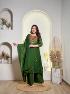Mehendi Green Mirror Work Kurta Set