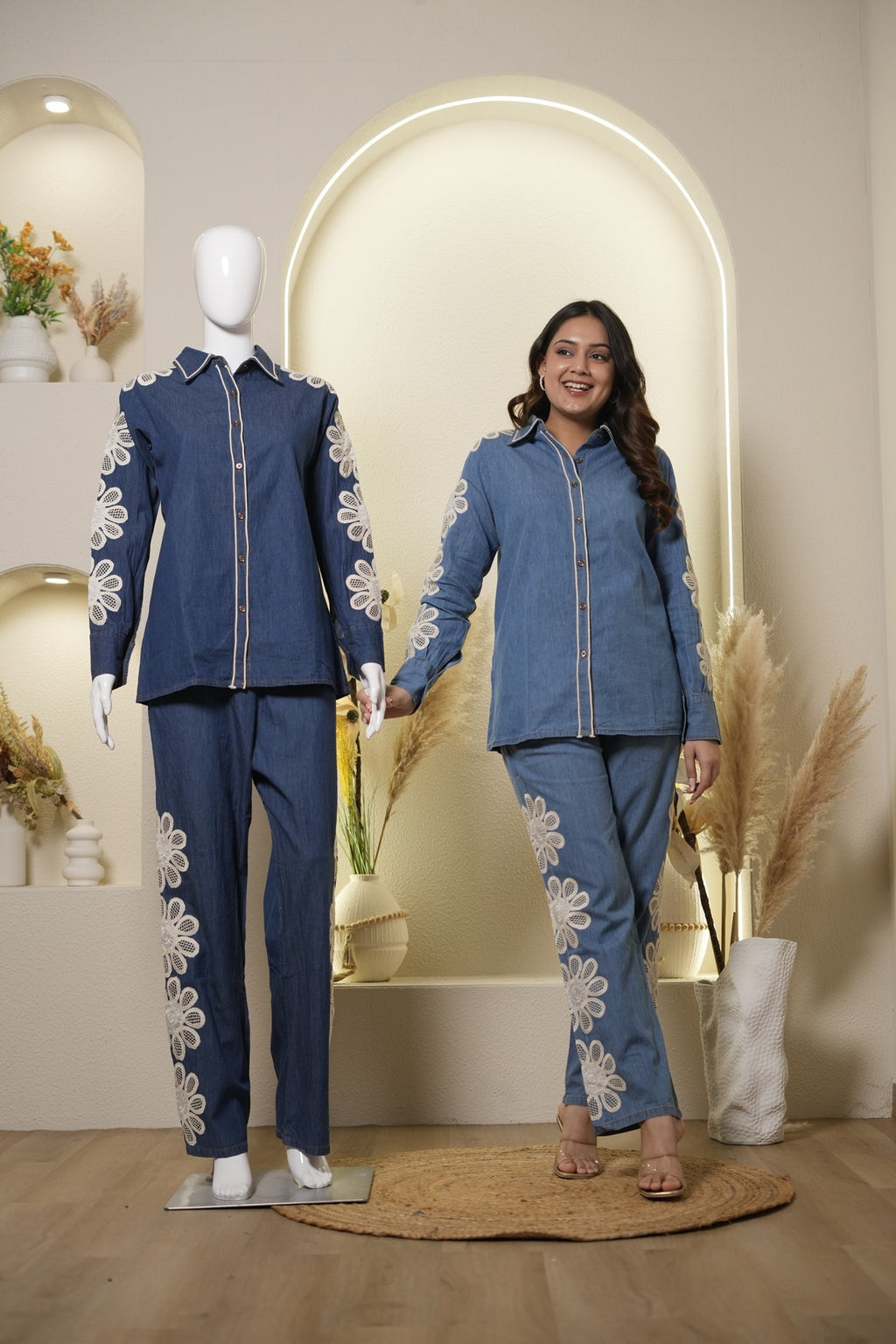 Floral Denim Co-ord Set