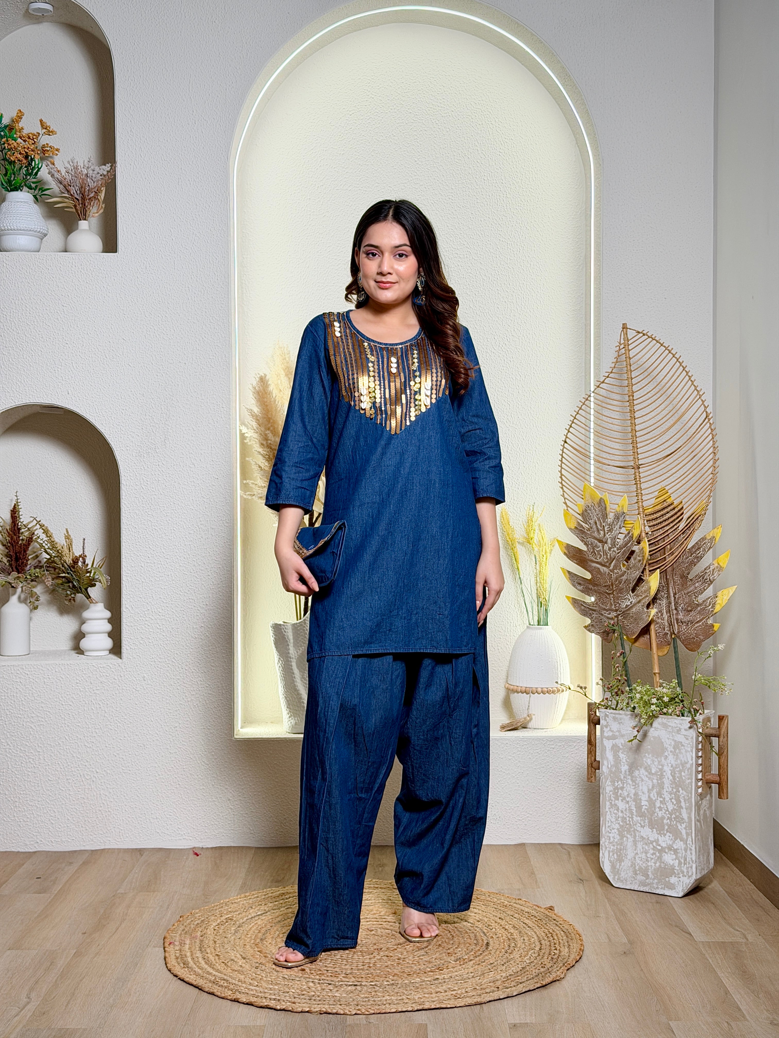 Indigo Luxe Farsi Co-Ord