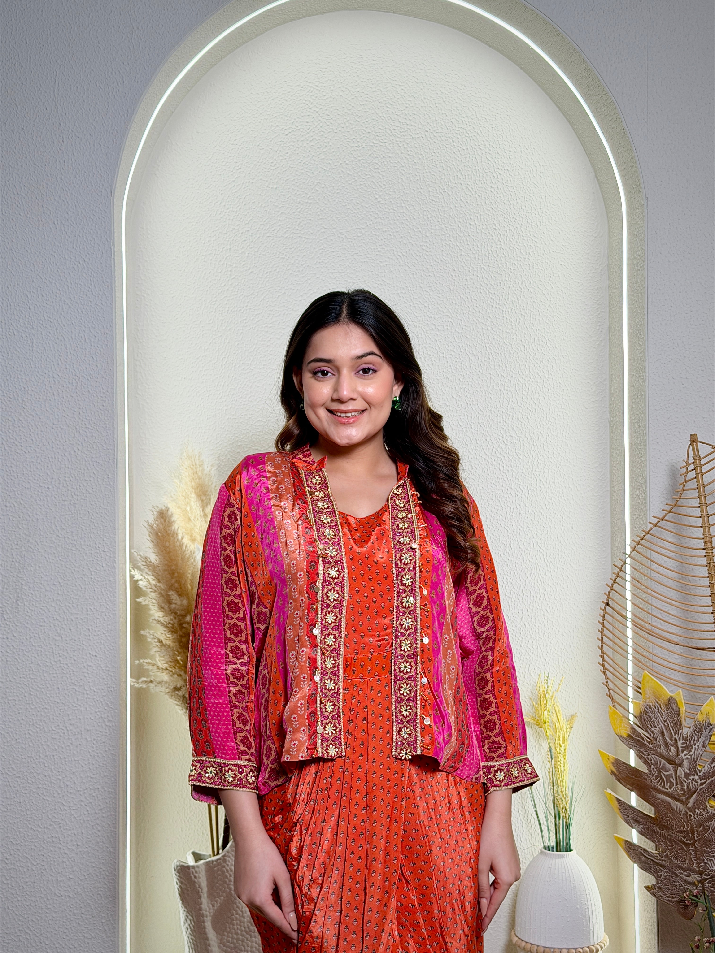 Bandhej Fusion Dhoti Ensemble