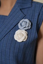 Blue Textured Waistcoat Co-Ord Set
