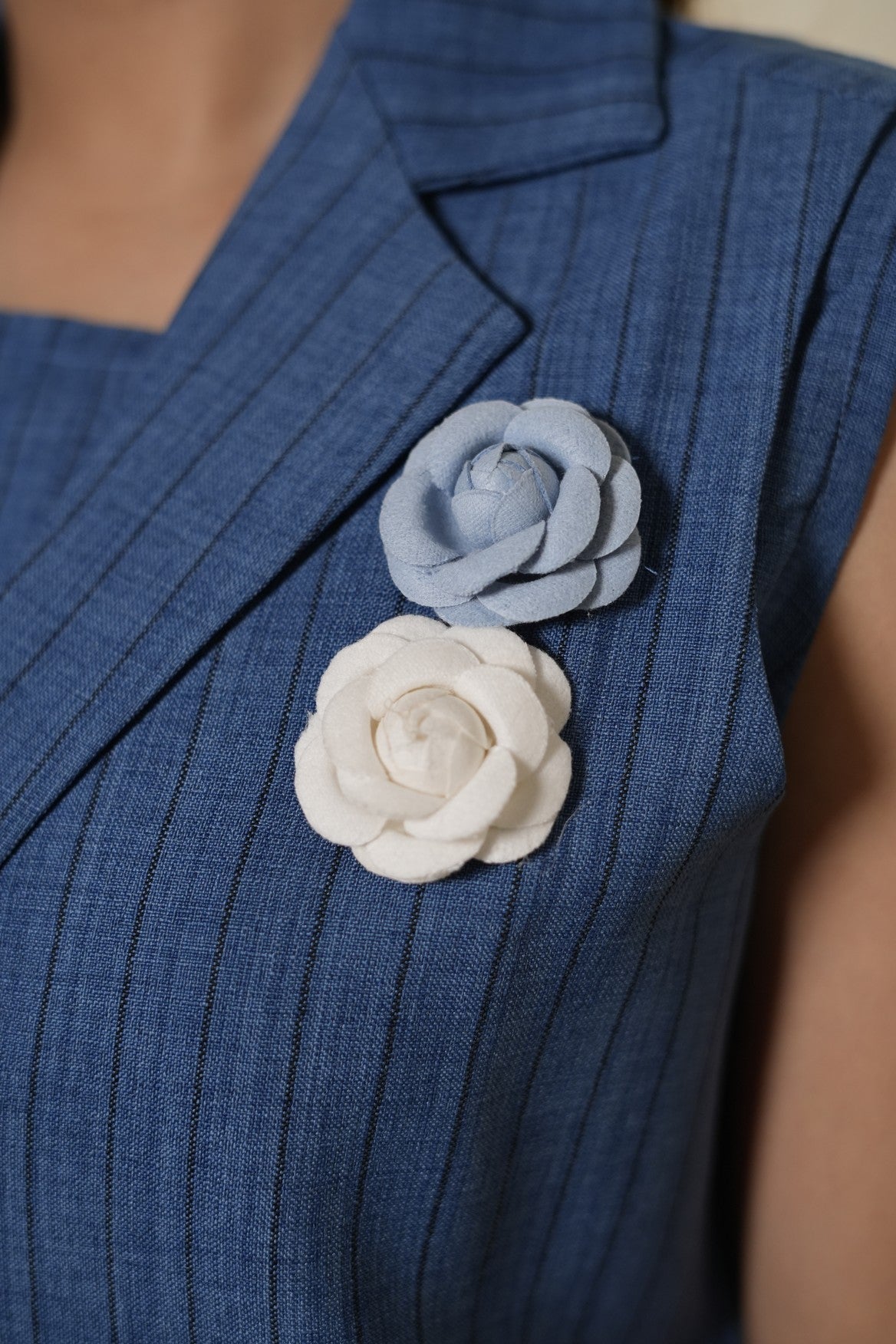 Blue Textured Waistcoat Co-Ord Set