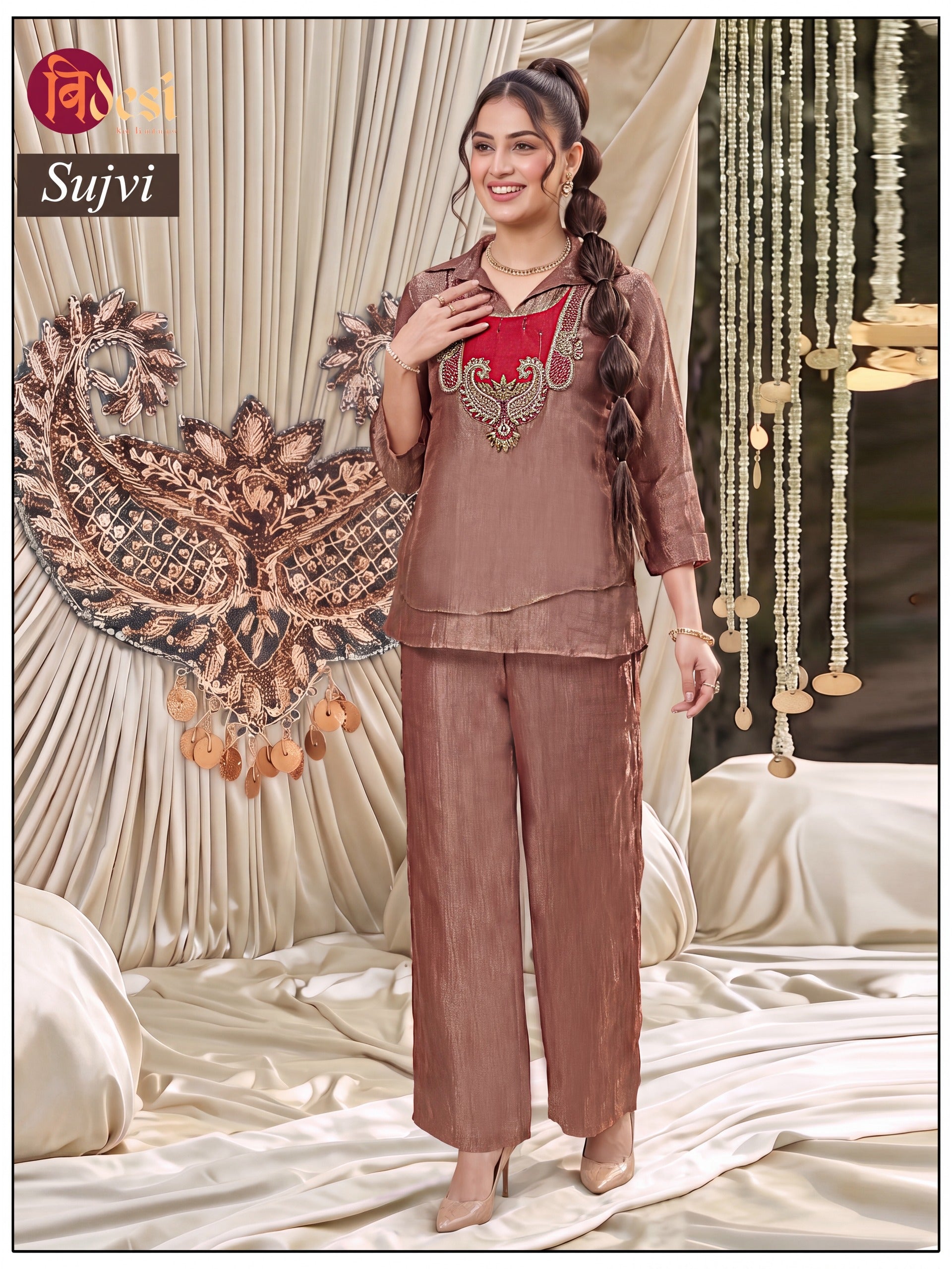 Sujvi Women's Embroidered Co-Ord Set