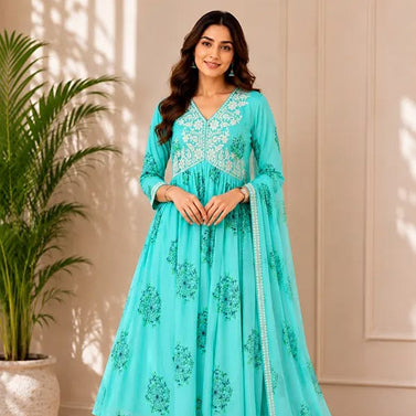 BUTTA EMBROIDERED ANARKALI